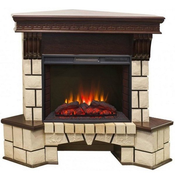 Каминокомплект RealFlame Stone Corner new 25/25,5 с очагом Sparta 25,5 LED