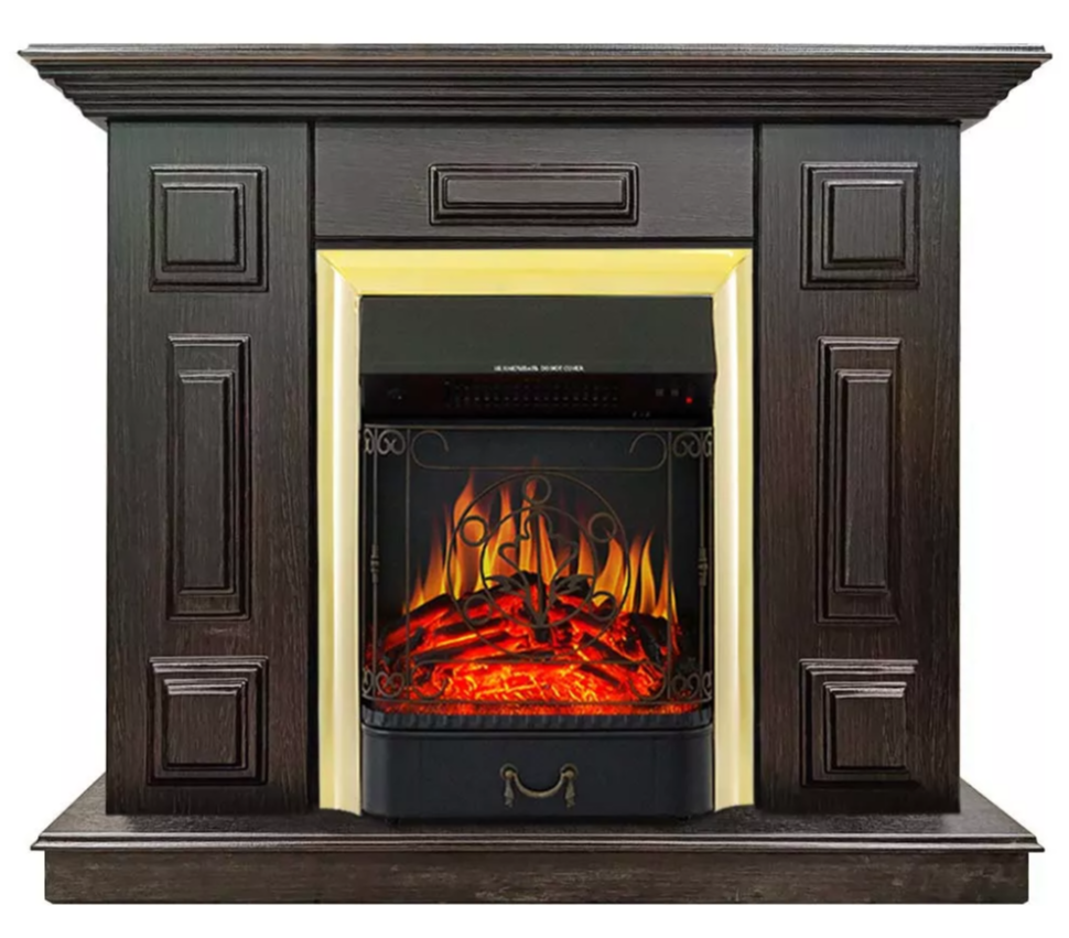 Каминокомплект Хорошие Камины Юпитер с очагом Royal Flame Majestic FX Brass венге