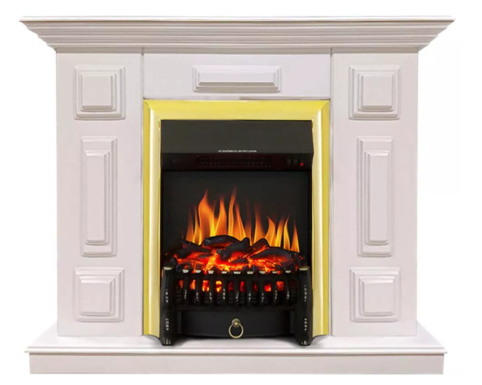 Каминокомплект Хорошие Камины Юпитер с очагом Royal Flame Fobos FX Brass белый