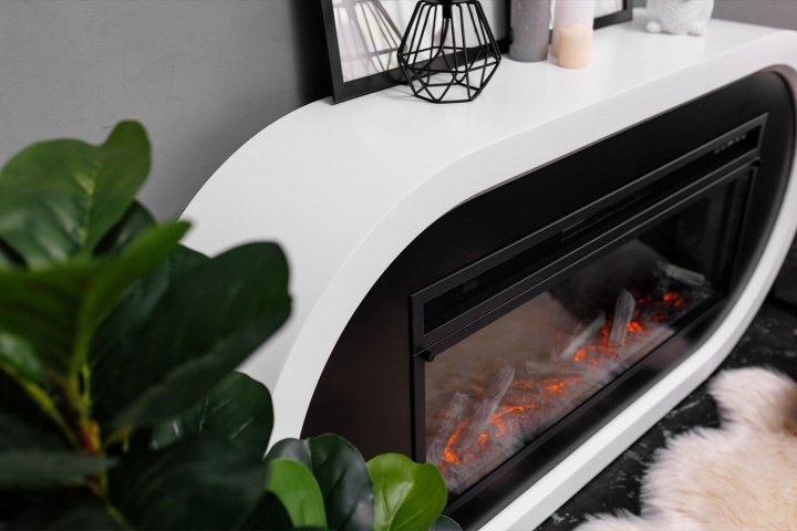 Каминокомплект Royal Flame Ellipse с очагом Vision 42 LOG LED белый с черным