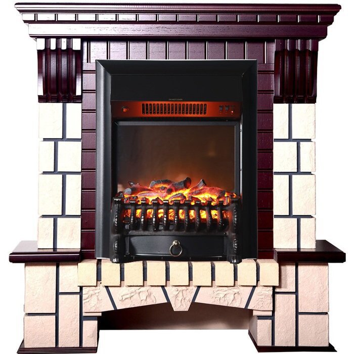 Каминокомплект Interflame Экстер М махагон с очагом Fobos FX M Black