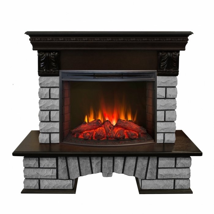 Каминокомплект RealFlame Country LUX Rock 25/25,5 с очагом Evrika 25,5 LED