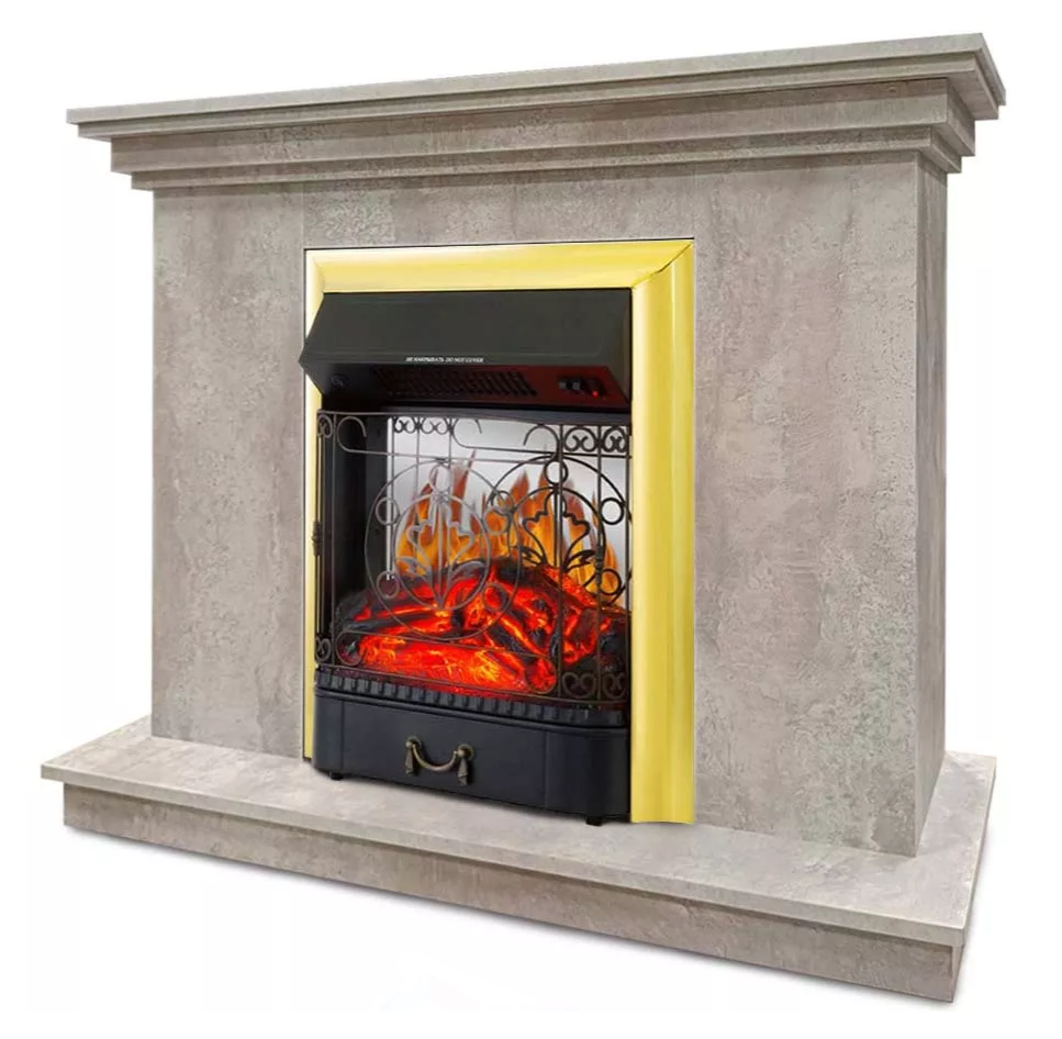Каминокомплект Хорошие Камины Марс с очагом Royal Flame Majestic FX M Brass цемент