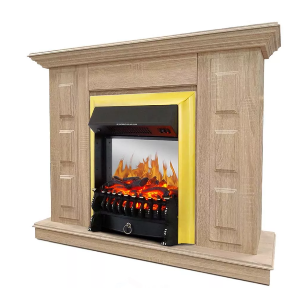 Каминокомплект Хорошие Камины Юпитер с очагом Royal Flame Fobos FX M Brass сосна