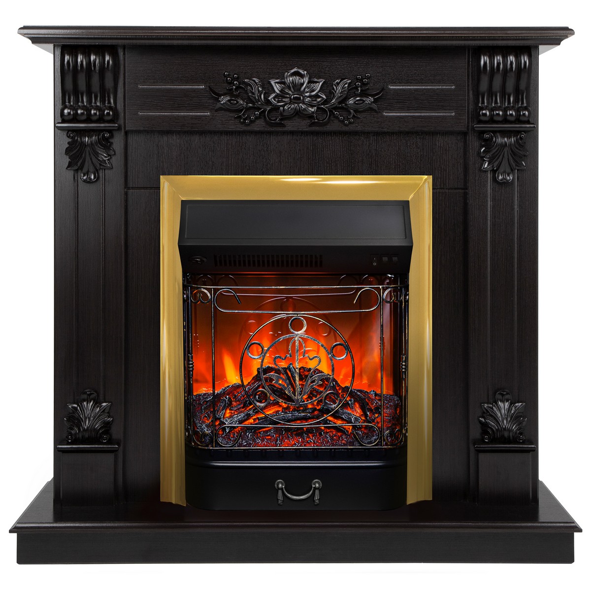 Электрокамин RealFlame Ottawa DN венге премиум с очагом Majestic Lux Brass