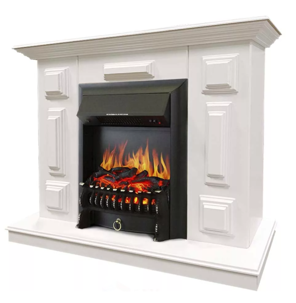 Каминокомплект Хорошие Камины Юпитер с очагом Royal Flame Fobos FX Black белый