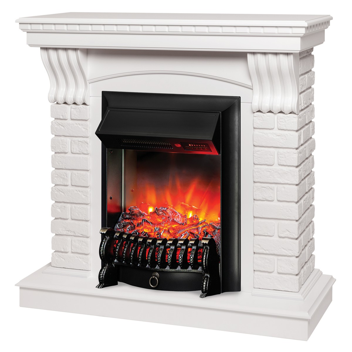 Электрокамин RealFlame Jazz WT белый с очагом Fobos Lux Black RC