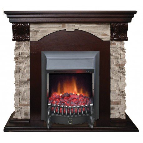 Каминокомплект RealFlame Dublin ROCKSTD/EUG AO очагом Fobos s Lux Black/Brass