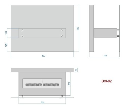 Напольный биокамин Lux Fire Консул 2 800 БКН-К2-800