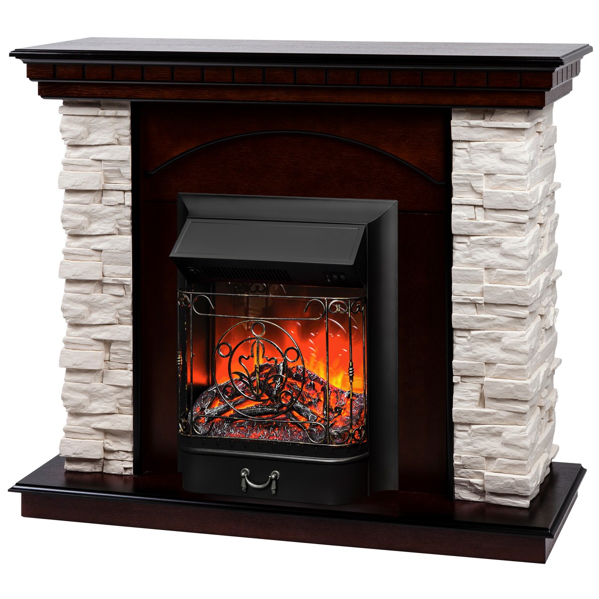 Электрокамин RealFlame Elford AO античный дуб с очагом Majestic Lux Black