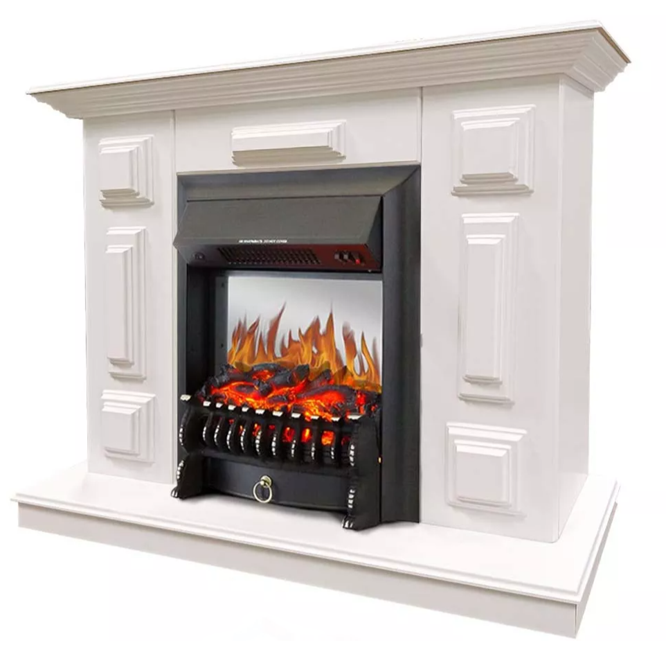 Каминокомплект Хорошие Камины Юпитер с очагом Royal Flame Fobos FX M Black белый