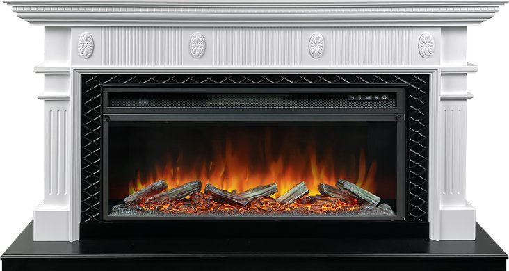 Каминокомплект Royal Flame Carlyle с очагом Vision 42 LOG LED белый с черным