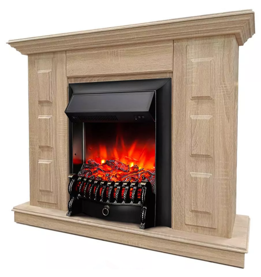 Каминокомплект Хорошие Камины Юпитер с очагом RealFlame Fobos Lux Black сосна