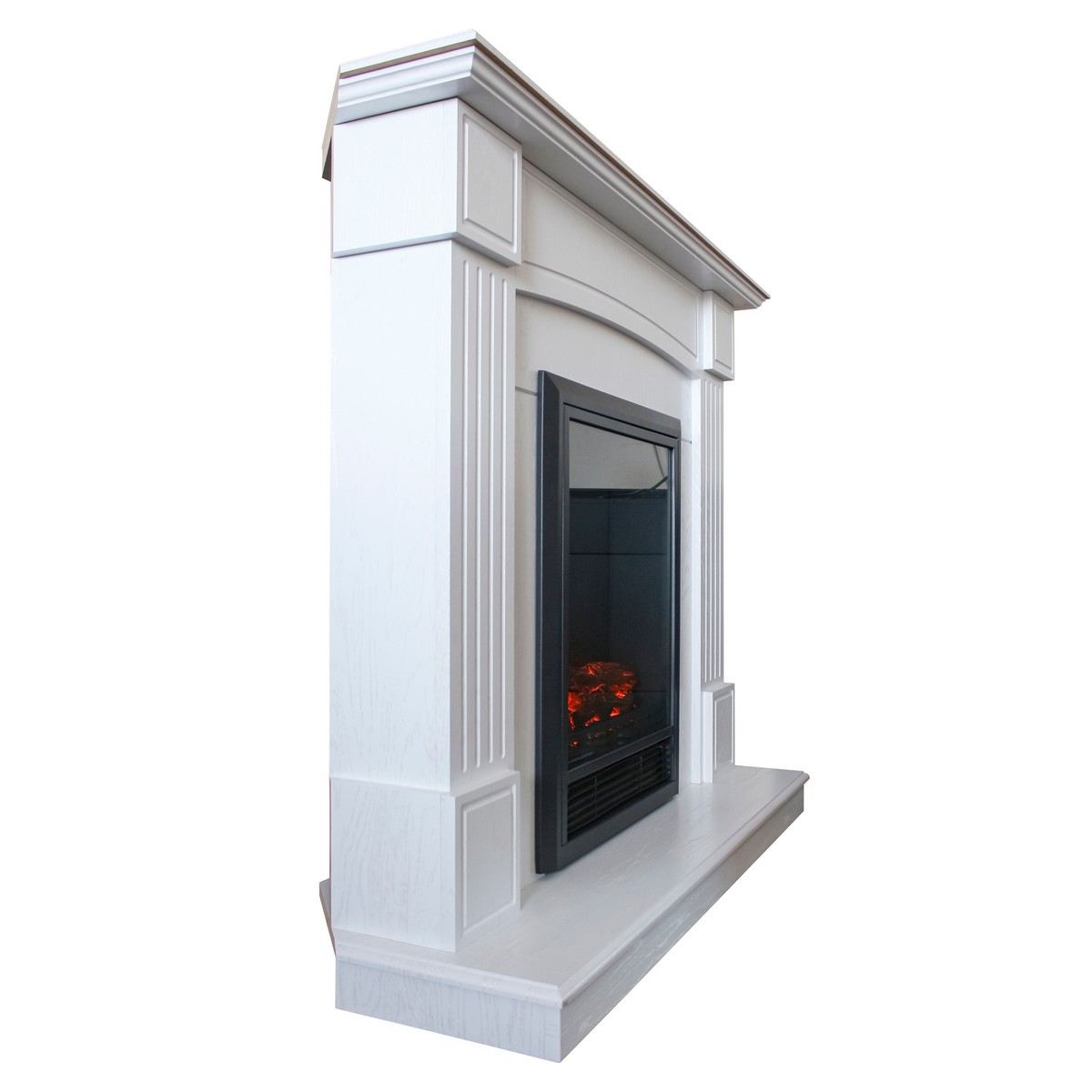Электрокамин RealFlame Andrea Corner WT фактурный белый с очагом Majestic Lux Black