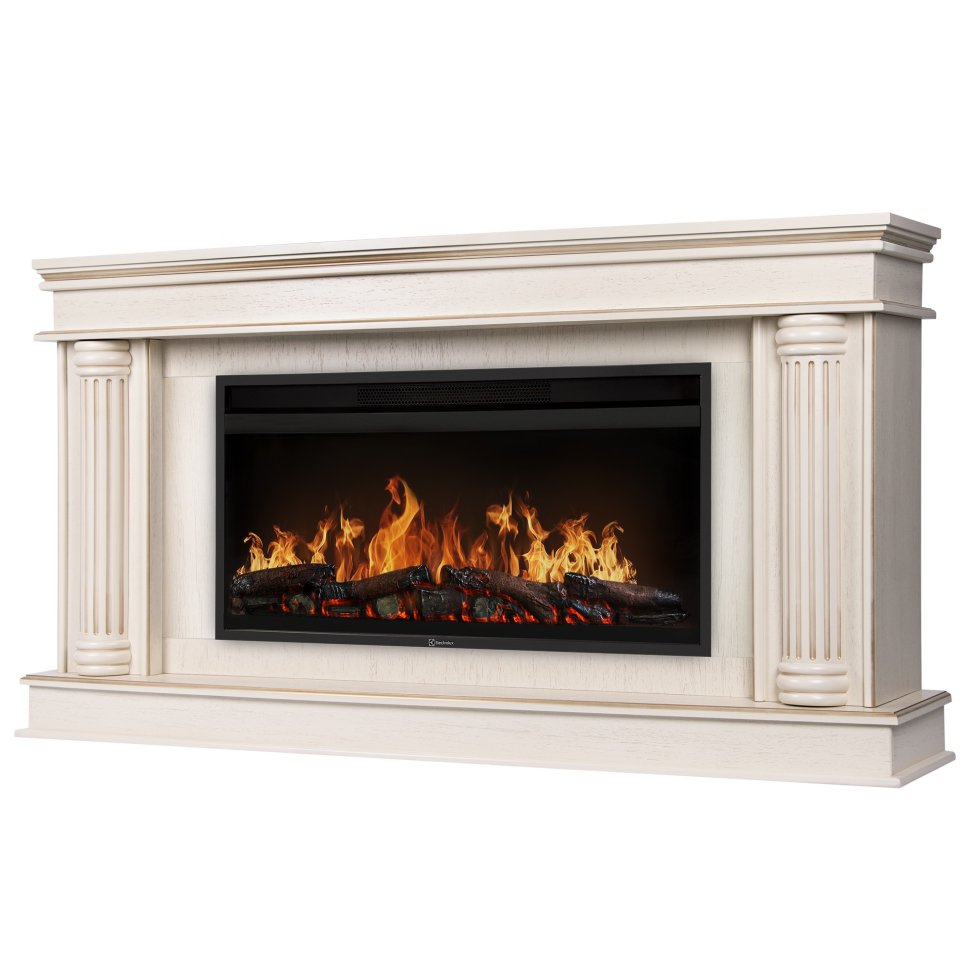 Каминокомплект Firelight Olympia 42/40/36 + очаг Electrolux EFP/P-4220LS слоновая кость с золотой патиной