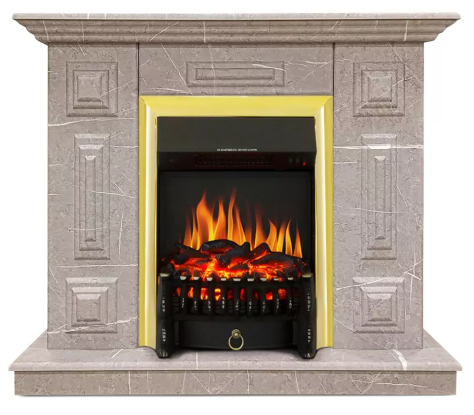Каминокомплект Хорошие Камины Юпитер с очагом Royal Flame Fobos FX Brass мрамор
