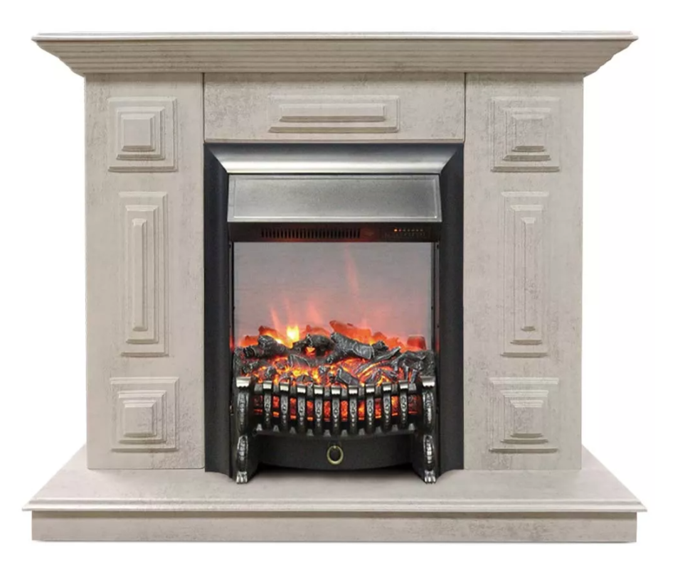 Каминокомплект Хорошие Камины Юпитер с очагом RealFlame Fobos Lux BL S цемент