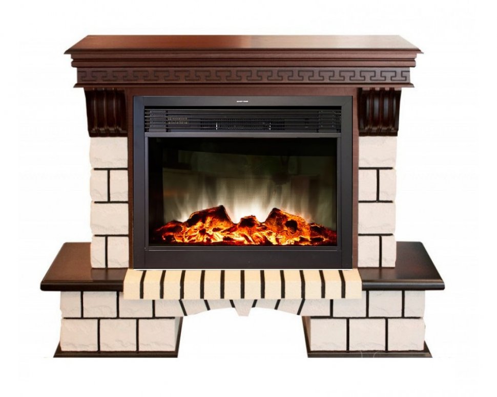 Каминокомплект RealFlame Stone new 26/HL с очагом MoonBlaze LUX Black/Brass