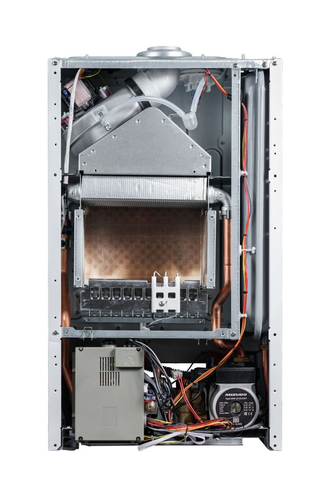 Настенный газовый котел MIZUDO MAESTRO GEM M24Т c шиной OpenTherm стеклянная панель черная