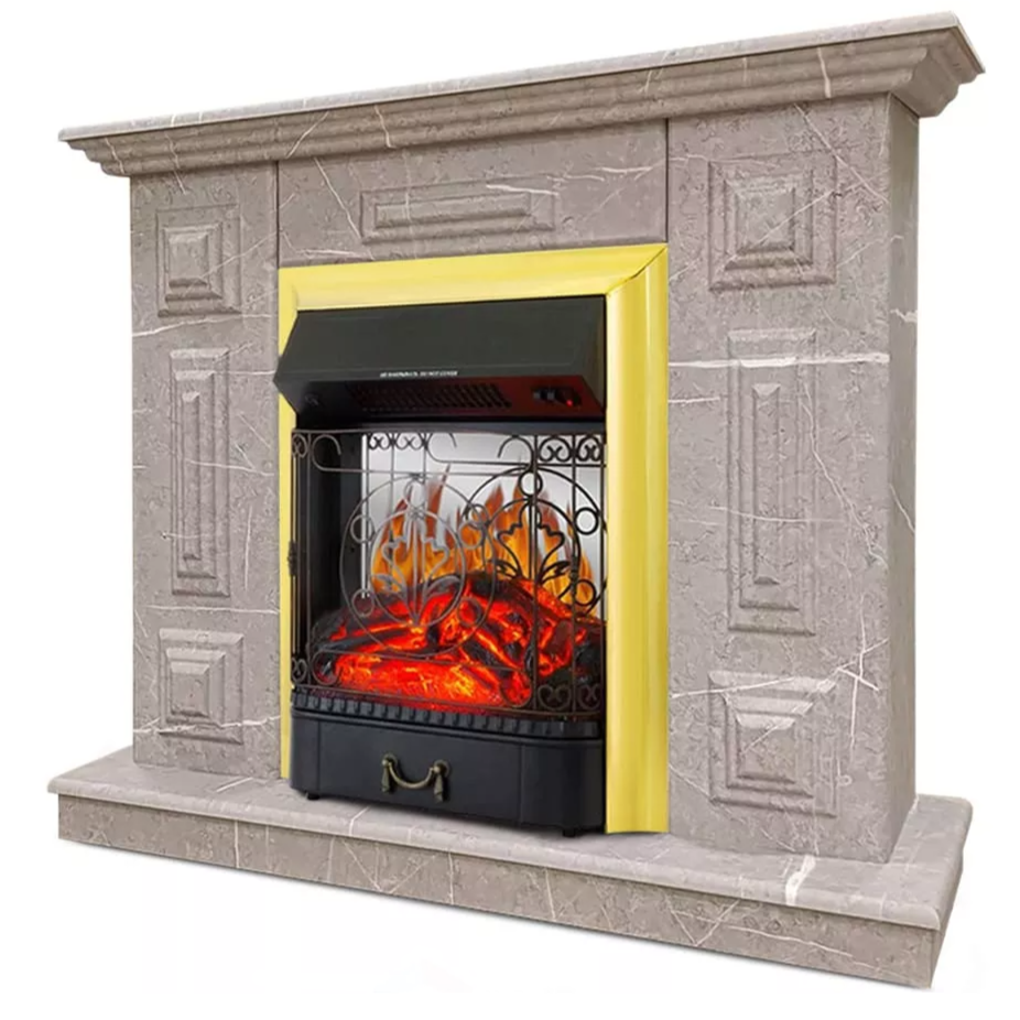 Каминокомплект Хорошие Камины Юпитер с очагом Royal Flame Majestic FX M Brass мрамор
