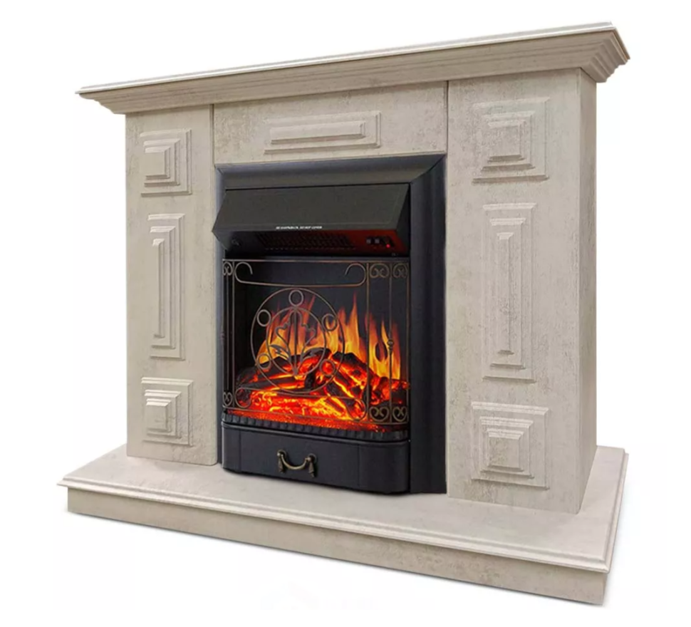 Каминокомплект Хорошие Камины Юпитер с очагом Royal Flame Majestic FX Black цемент