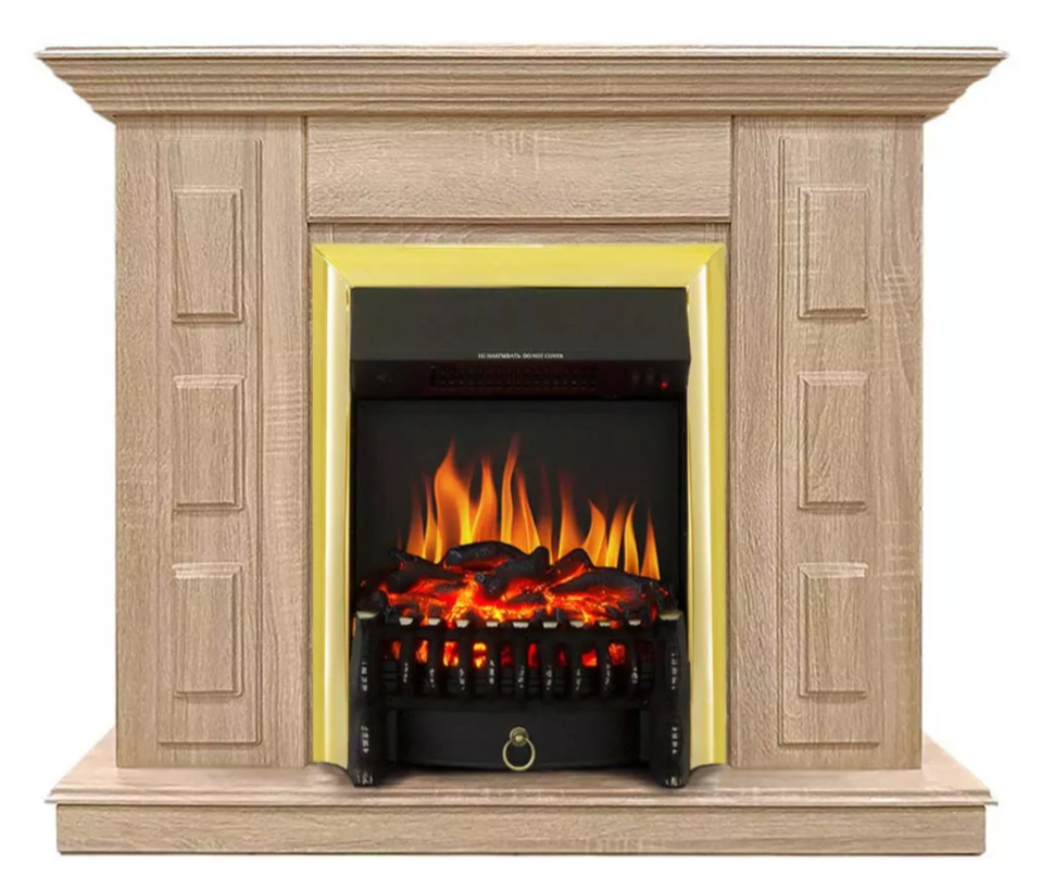 Каминокомплект Хорошие Камины Юпитер с очагом Royal Flame Fobos FX Brass сосна