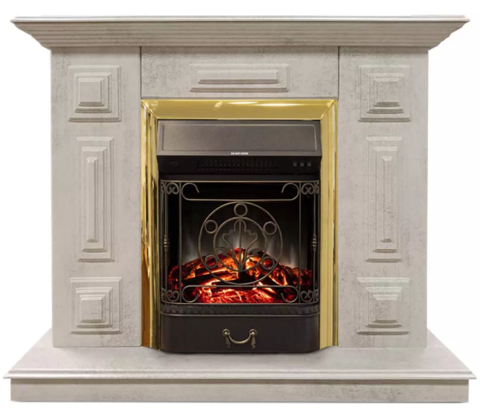 Каминокомплект Хорошие Камины Юпитер с очагом RealFlame Majestic Lux BR S цемент