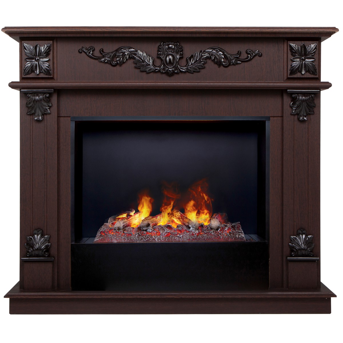 Электрокамин RealFlame Philadelphia 25,5/26 DN орех с очагом 3D Cassette 630