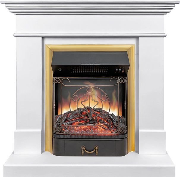 Каминокомплект Royal Flame California STD CRM (Разборный) с очагом Majestic FX Brass санд сноу