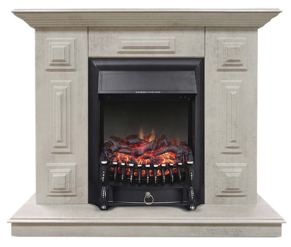 Каминокомплект Хорошие Камины Юпитер с очагом Royal Flame Fobos FX Black цемент