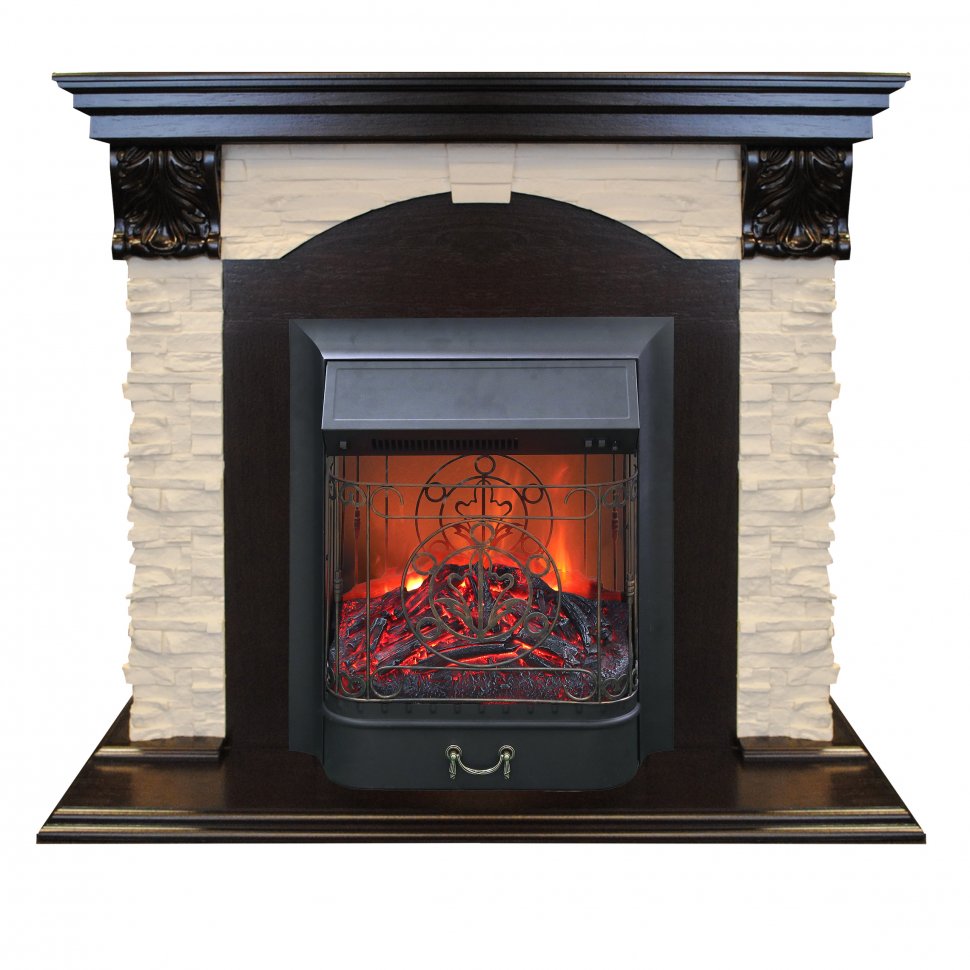 Каминокомплект RealFlame Dublin LUX STD/EUG DN с очагом Majestic s Lux Black/Brass