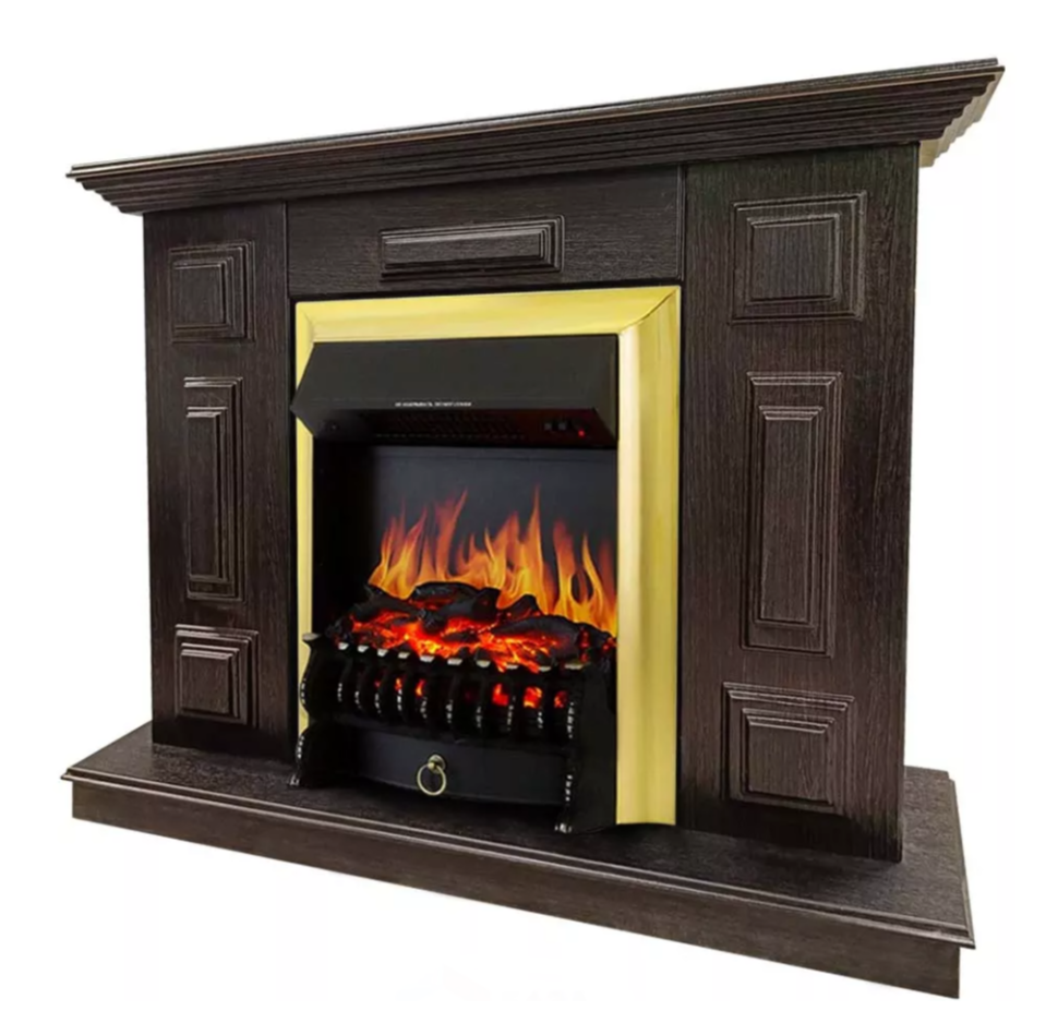 Каминокомплект Хорошие Камины Юпитер с очагом Royal Flame Fobos FX Brass венге