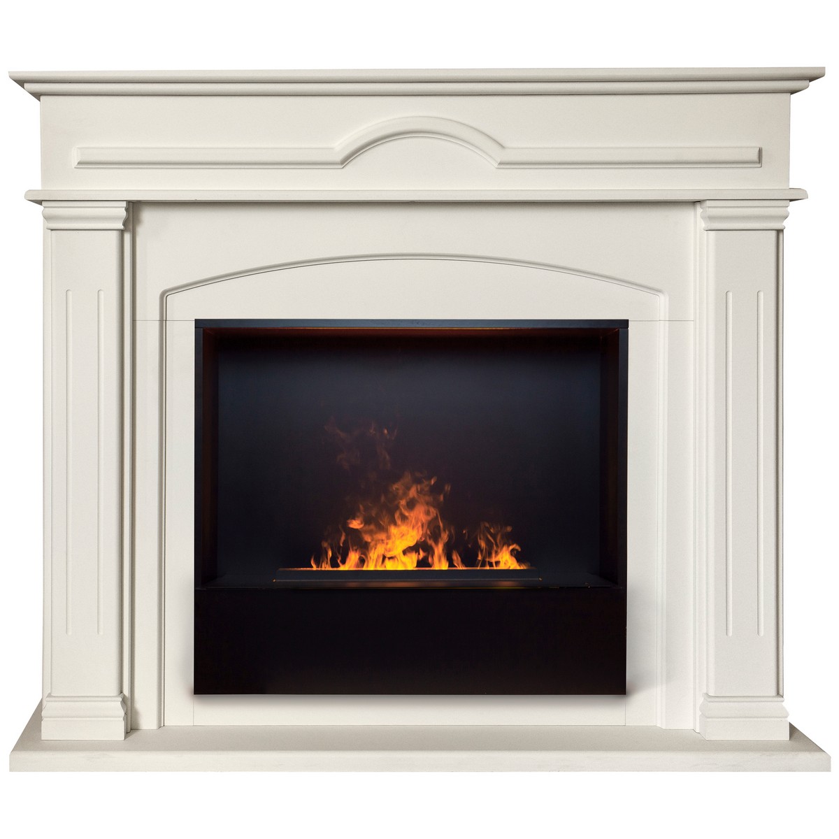 Электрокамин RealFlame Mirra 26 WT пастельно-белый с очагом 3D Cassette 630 Black Panel