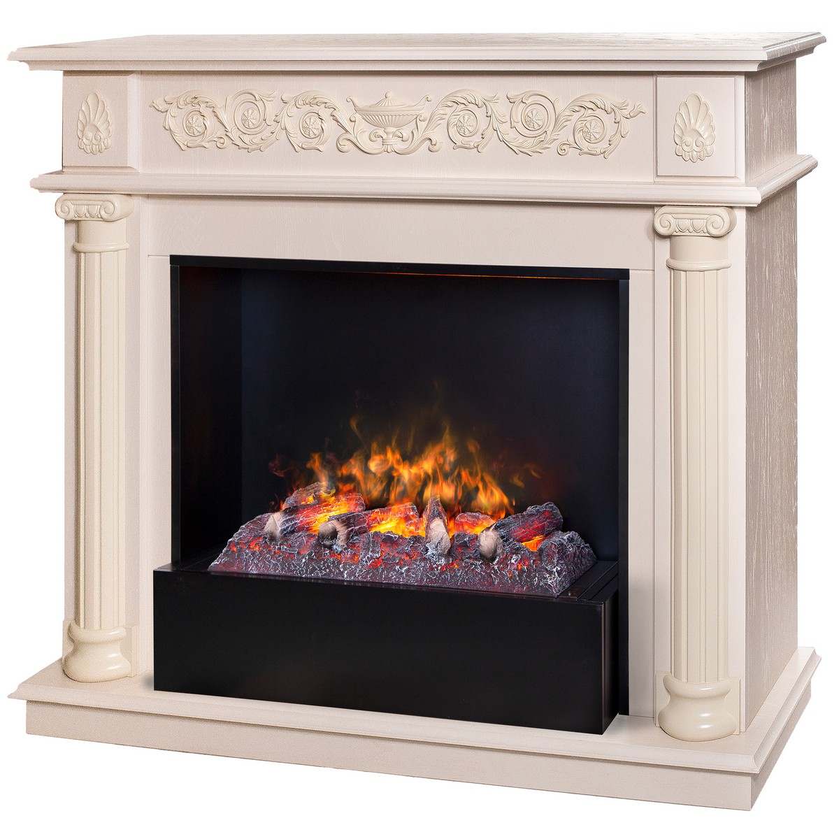 Электрокамин RealFlame Attica WT айвори с очагом 3D Cassette 630