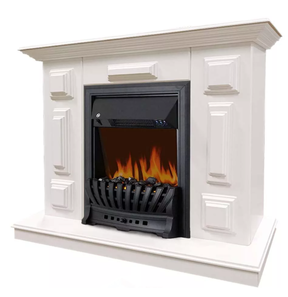 Каминокомплект Хорошие Камины Юпитер с очагом Royal Flame Aspen Black белый