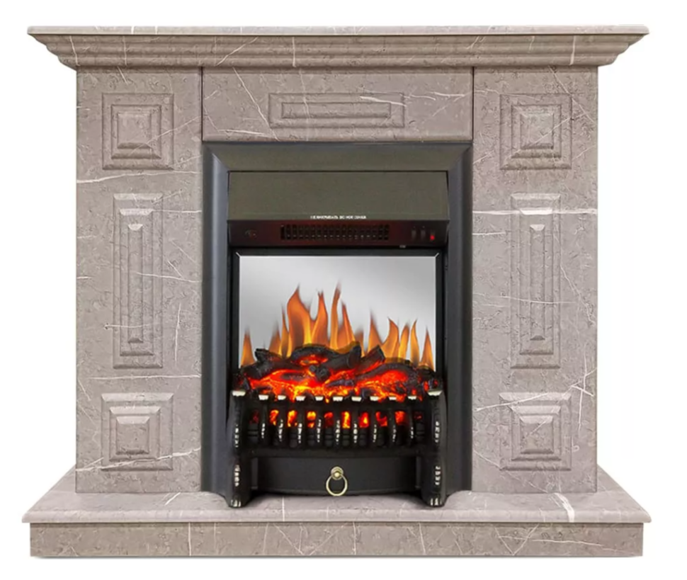Каминокомплект Хорошие Камины Юпитер с очагом Royal Flame Fobos FX M Black мрамор