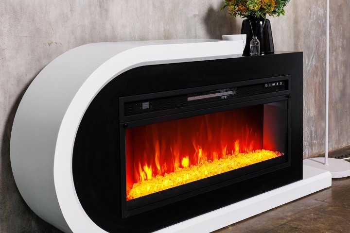 Каминокомплект Royal Flame Basel L с очагом Vision 42 LED белый с черным