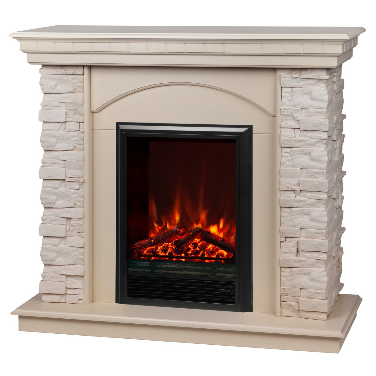 Электрокамин RealFlame Elford WT белый дуб с очагом Eugene