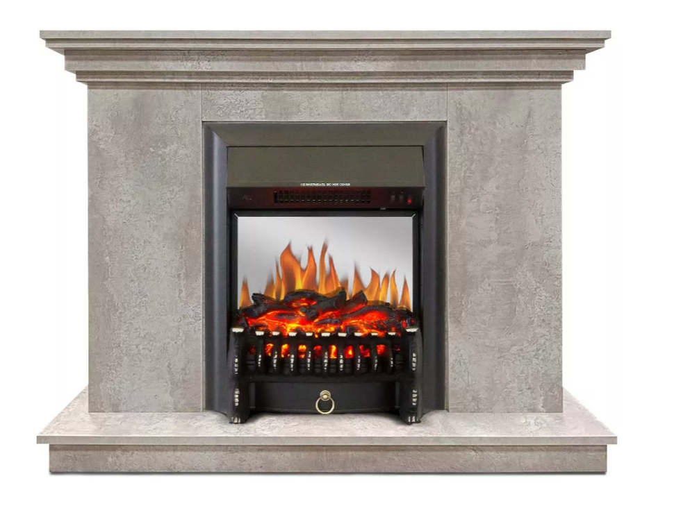 Каминокомплект Хорошие Камины Марс с очагом Royal Flame Fobos FX M Black цемент