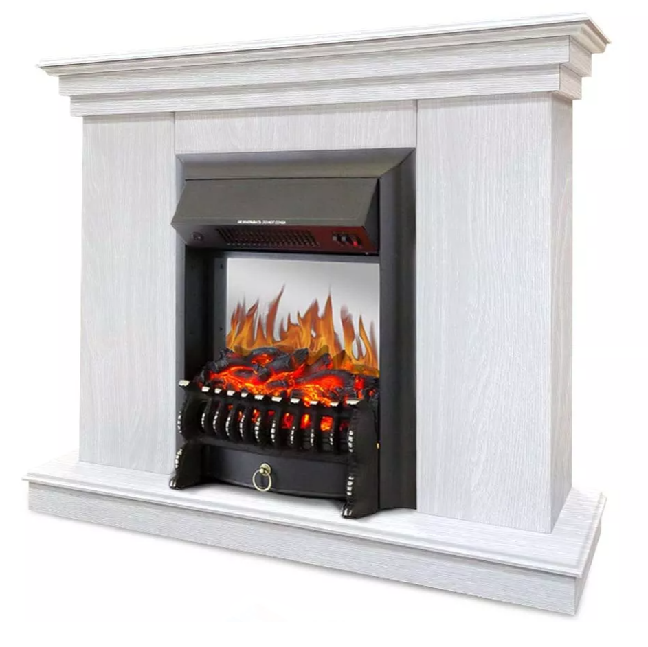 Каминокомплект Хорошие Камины Марс с очагом Royal Flame Fobos FX M Black белое дерево