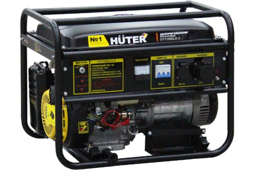 Бензиновый электрогенератор Huter DY11000LX-3