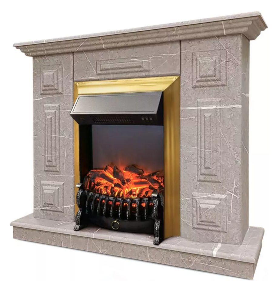Каминокомплект Хорошие Камины Юпитер с очагом RealFlame Fobos Lux BR S мрамор