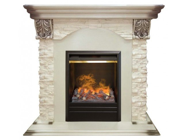 Каминокомплект RealFlame Dublin LUX STD/EUG WT с очагом 3D Olympic
