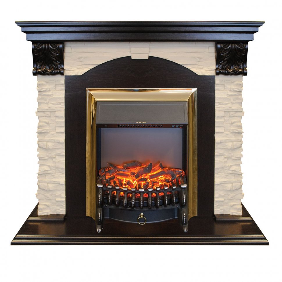 Каминокомплект RealFlame Dublin LUX  STD/EUG DN с очагом Fobos s Lux Black/Brass