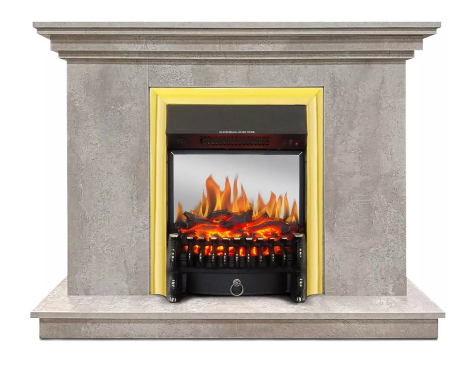 Каминокомплект Хорошие Камины Марс с очагом Royal Flame Fobos FX M Brass цемент