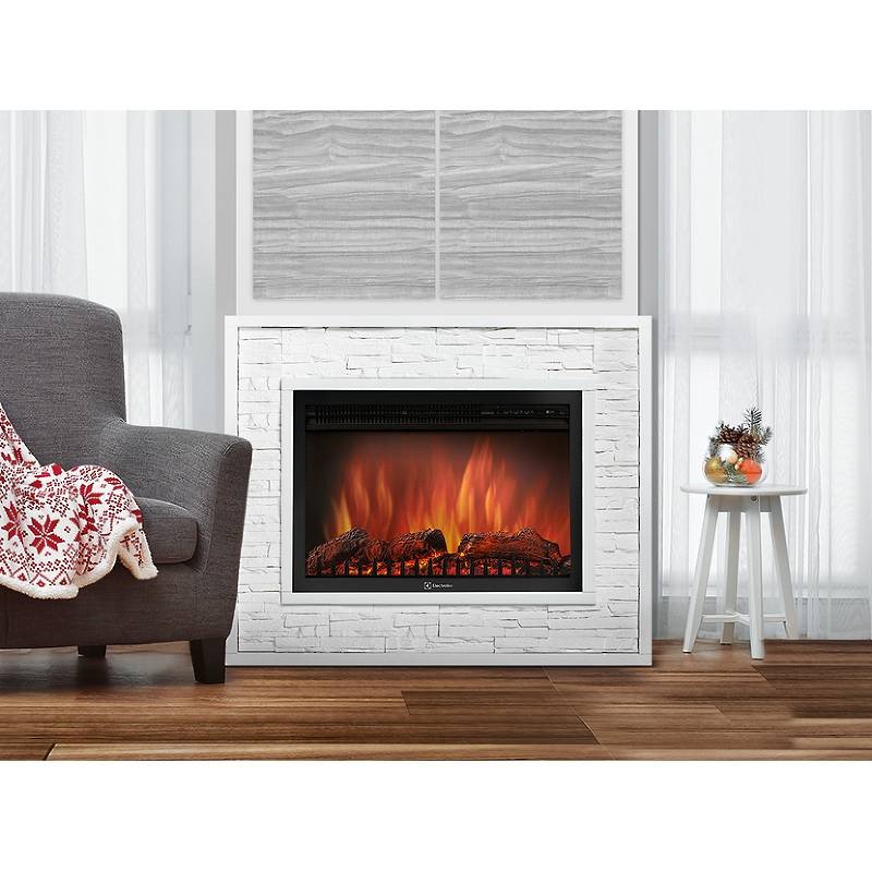 Каминокомплект Firelight Loft 30 с очагом Electrolux EFP/P-3020LS камень белый/белая эмаль