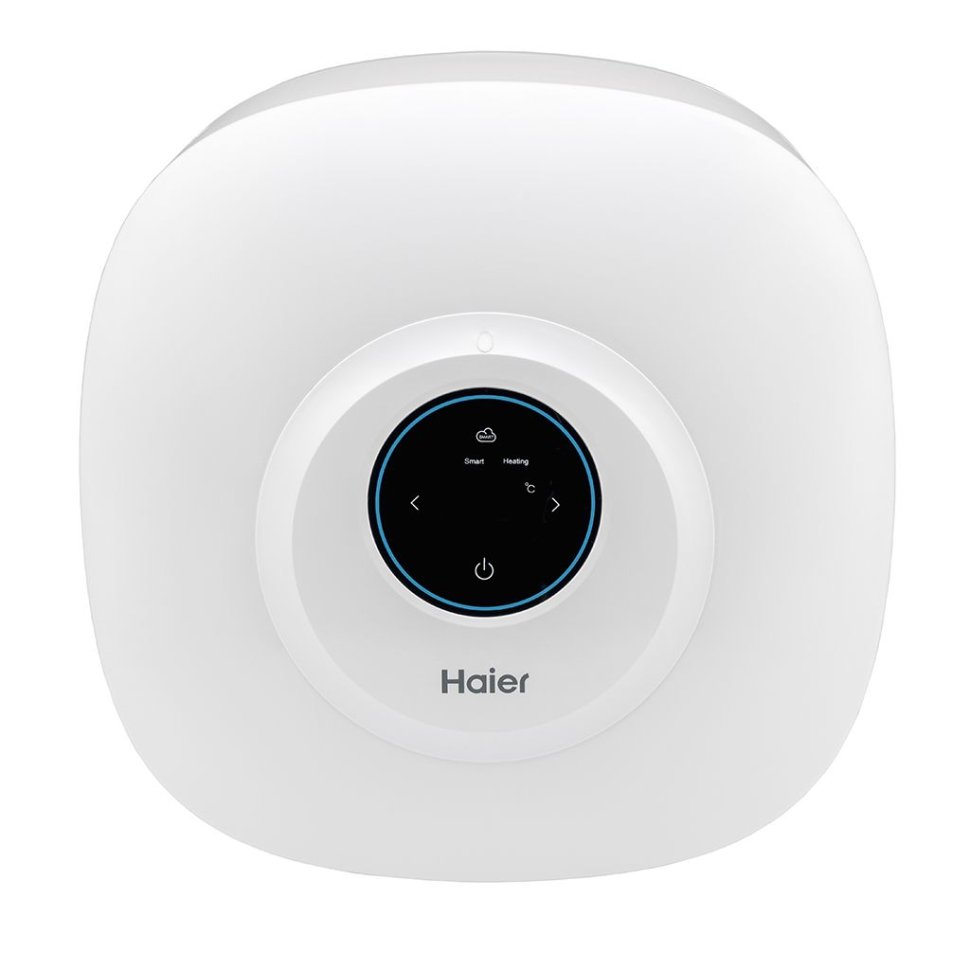 Накопительный электрический водонагреватель Haier ES15V-EQ1 над раковиной
