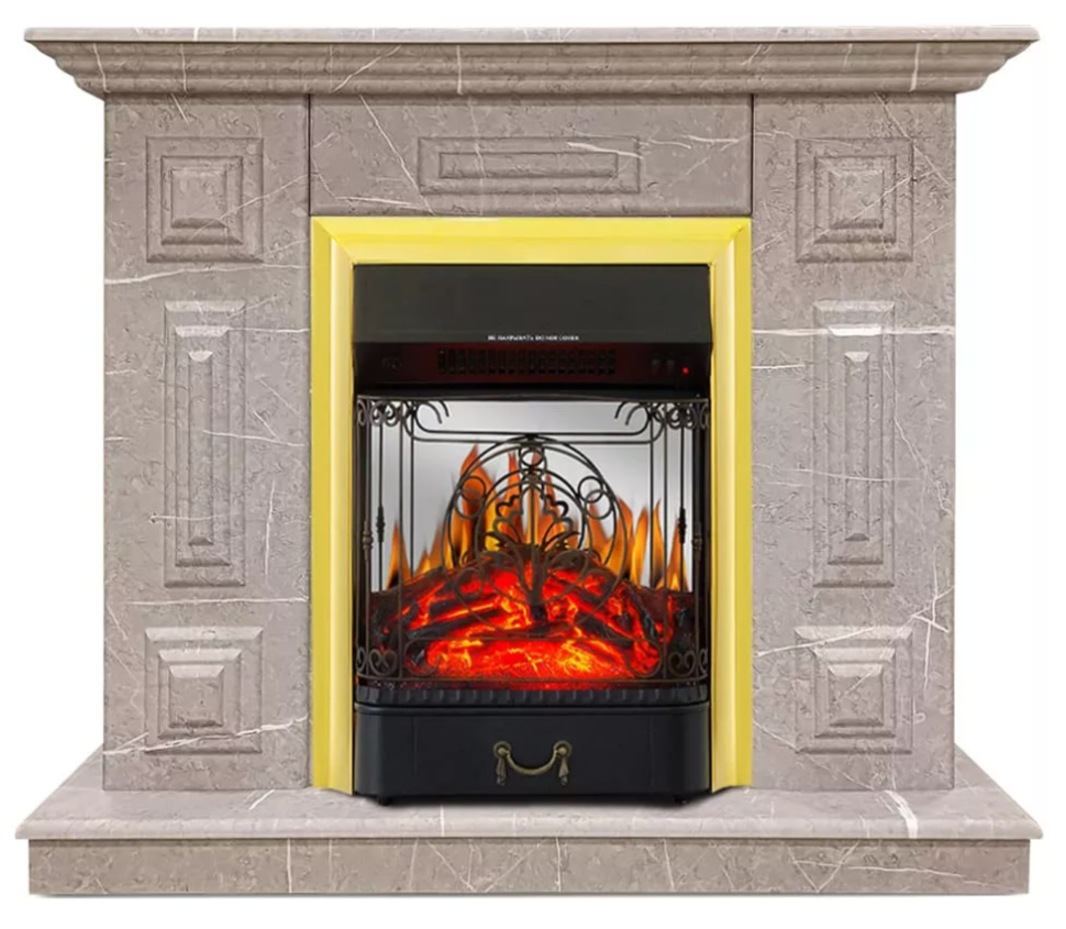 Каминокомплект Хорошие Камины Юпитер с очагом Royal Flame Majestic FX M Brass мрамор