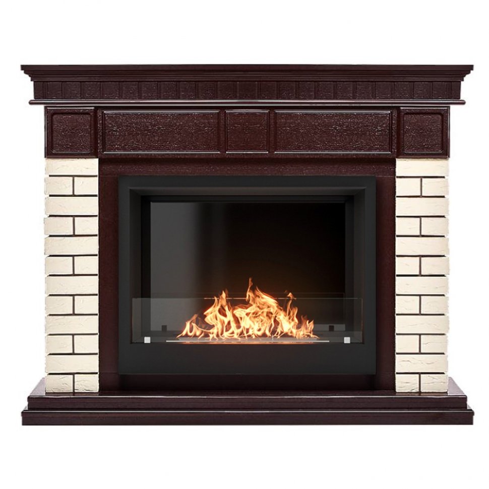 Каминокомплект Firelight Bricks 25 с очагом BFP/P-2520 камень бежевый/шпон темный дуб