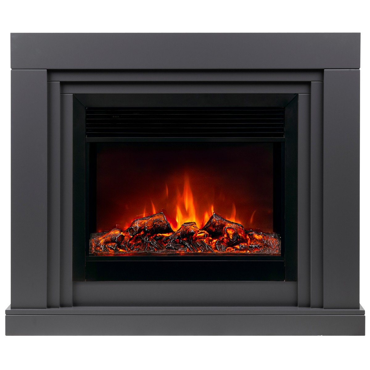 Электрокамин RealFlame Stanley 26 GR серый с очагом Moonblaze Black